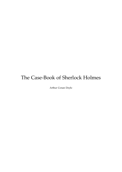 The Case-Book of Sherlock Holmes Arthur Conan Doyle