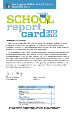 SCHOOL report card 2012