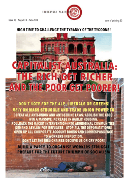 capitalist australia: the rich get richer and the poor get poorer!
