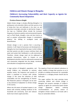 Children and Climate Change in Mongolia: