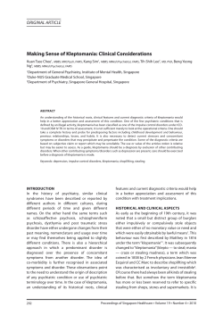 Making Sense of Kleptomania: Clinical Considerations Original article
