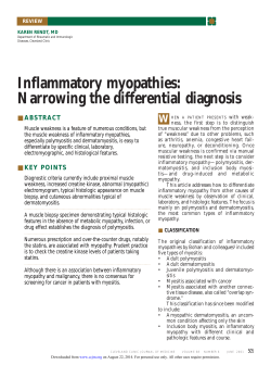 Inflammatory myopathies: Narrowing the differential diagnosis W ■