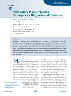 Masticatory Muscle Myositis: Pathogenesis, Diagnosis, and Treatment CE