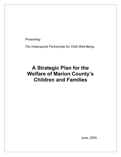 A Strategic Plan for the Welfare of Marion County’s Children and Families