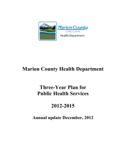 Marion County Health Department Three-Year Plan for Public Health Services