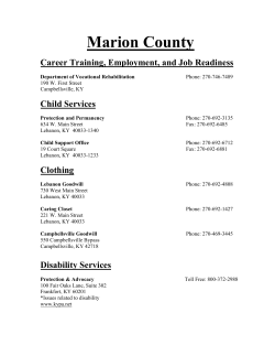 Marion County Career Training, Employment, and Job Readiness Child Services