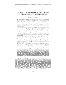 PARENT-CHILD SPEECH AND CHILD CUSTODY SPEECH RESTRICTIONS E V