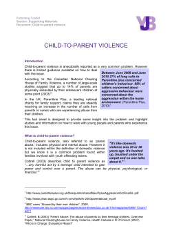 CHILD-TO-PARENT VIOLENCE