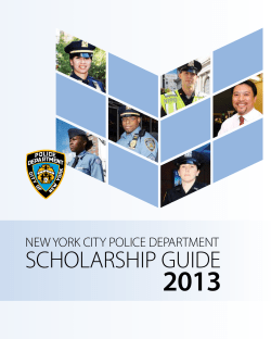 2013 SCHOLARSHIP GUIDE NEW YORK CITY POLICE DEPARTMENT