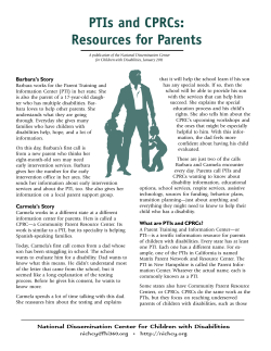 PTIs and CPRCs: Resources for Parents Barbara’s Story