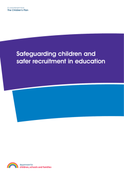 Safeguarding children and safer recruitment in education