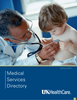 Medical Services Directory Summer 2012