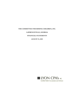 THE COMMITTEE FOR MISSING CHILDREN, INC.  LAWRENCEVILLE, GEORGIA FINANCIAL STATEMENTS