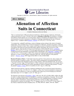 Alienation of Affection Suits in Connecticut 2011 Edition