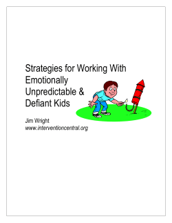 Strategies for Working With Emotionally Unpredictable &amp; Defiant Kids