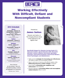 Working Effectively With Difficult, Defiant and Noncompliant Students James Sutton