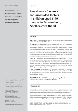 Prevalence of anemia and associated factors in children aged 6-59 months in Pernambuco,