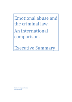 Emotional abuse and the criminal law. An international comparison.