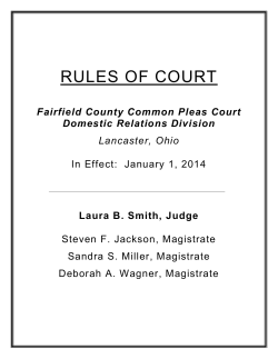 RULES OF COURT  Fairfield County Common Pleas Court Domestic Relations Division