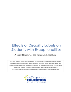 Effects of Disability Labels on Students with Exceptionalities