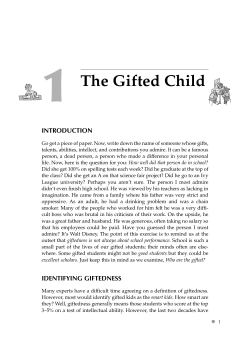 1 The Gifted Child INTRODUCTION
