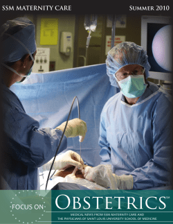 Obstetrics FOCUS ON SSM MATERNITY CARE
