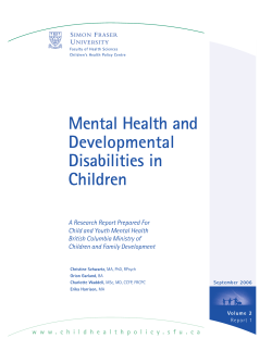 Mental Health and Developmental Disabilities in Children