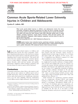 Common Acute Sports-Related Lower Extremity Injuries in Children and Adolescents