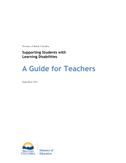 A Guide for Teachers  Supporting Students with Learning Disabilities