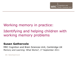 Working memory in practice: Identifying and helping children with working memory problems