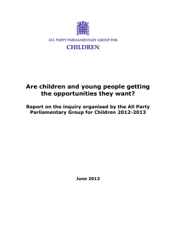 Are children and young people getting the opportunities they want?
