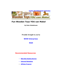 Fun Wooden Toys YOU can Make! Proudly brought to you by