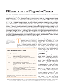 Differentiation and Diagnosis of Tremor