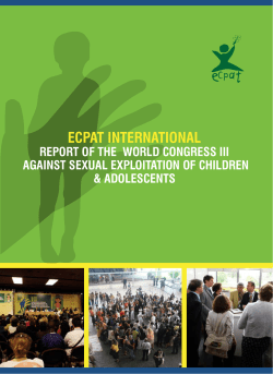 ECPAT INTERNATIONAL  REPORT OF THE  WORLD CONGRESS III