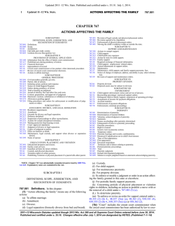CHAPTER 767 ACTIONS AFFECTING THE FAMILY  767.001