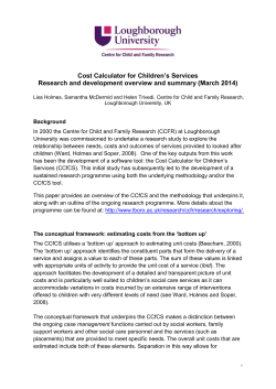 Cost Calculator for Children’s Services