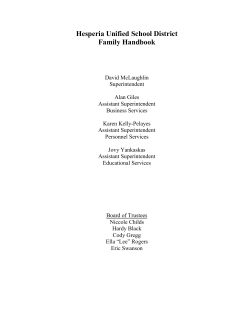 Hesperia Unified School District Family Handbook