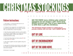 CHRISTMAS STOCKINGS to impact children around the world Pattern Instructions: