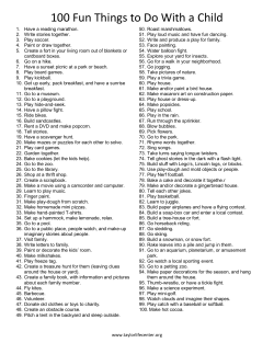 100 Fun Things to Do With a Child