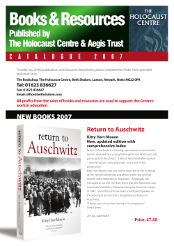 Books&amp;Resources Published by The Holocaust Centre &amp; Aegis Trust C
