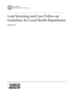 Lead Screening and Case Follow-up Guidelines for Local Health Departments March 2011