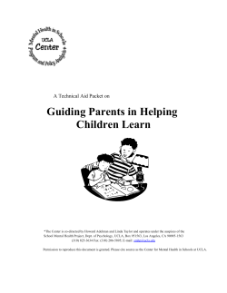 Guiding Parents in Helping Children Learn A Technical Aid Packet on