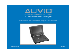 7” Portable DVD Player Please read this User’s Guide before