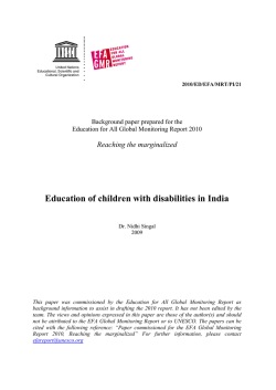 Education of children with disabilities in India Reaching the marginalized