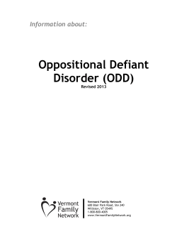 Oppositional Defiant Disorder (ODD) Information about: Revised 2013