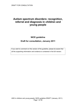 Autism spectrum disorders: recognition, referral and diagnosis in children and young people