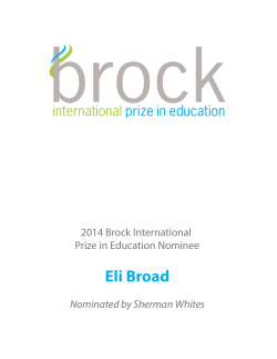 brock Eli Broad international prize