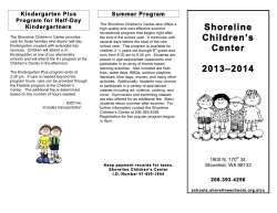 Shoreline Kindergarten Plus Summer Program