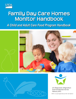 Family Day Care Homes Monitor Handbook U.S. Department of Agriculture