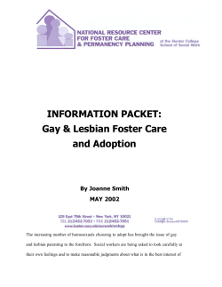 INFORMATION PACKET: Gay &amp; Lesbian Foster Care and Adoption By Joanne Smith